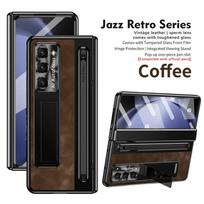 Leather Bracket Pen Slot with Stylus Case for Samsung Galaxy Z Fold8 Ultra / 7 6 5 4 /Z TriFold Glass Screen Hinge Protect Cover Opp Bag&For Samsung Galaxy Z Fold 4 5G 7.6" kava