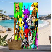 sprunki song Printed Quick Dry Beach Towel Super Absorbent Soft Lightweight Bath Towel for Pool Summer Travel 70cmx140cm(27x55inch)