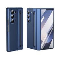VIETAO Electroplated PU Leather Z Fold 7 Mobile Phone Case Pen for for Z Fold 7 Shockproof Front Screen Protector Film Opp Bag&For Galaxy Z fold 5 mėlyna