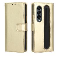For Samsung Galaxy Z Fold 7 6 5 & 4 & Fold 3 Crazy Horse Pattern Wallet Leather Flip Card Slot Cover case with Pen Slot Opp Bag&For Samsung Galaxy Z Fold3 5G 7.6"