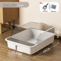 Large Anti-Splash Cat Litter Box with High Fence, Odor-Proof, Semi-Closed Design Cat Paw Litter Box
