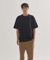 Pal Lab Unisex Essential Sleeve Point Oversized Short Sleeve T-Shirt_Pl24S5Ts007_Bk Reference/100
