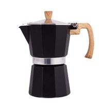 Wood Pattern Handle Aluminum Moka Pot Octagonal Brewing Coffee Pot Espresso Maker Pot  Kitchen 150ml rožinė