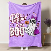 Classic Halloween Dr.pepper Blanket - Soft Warm   Flannel Throw Custom Blankets Size: 75*100cm, Weight: 230 GSM