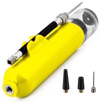 Customized Plastic Outdoor Basketball Football Volleyball Universal Portable Inflatable Cylinder Air Pump Toy Set General geltona