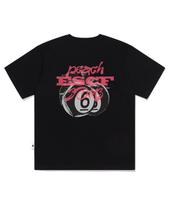 Escape From Black Peach Bomb Print Oversized Short Sleeve T-Shirt Black L