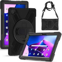 Rugged Armor Tablet Case for Lenovo Tab M10 Plus 3rd Gen 10.6  2022 TB-125F/TB-128F Hand Shoulder Strap Heavy Duty Tablet Cover juoda