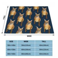 Floppa Smile Blankets Funny Meme Caracal Cat Plush Throw Blankets Bedding Couch Decoration Ultra-Soft Warm Bedspreads Size: 75*100cm, Weight: 230 GSM