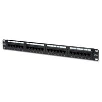 Digitus tinklo panelis 19 colių DN-91524U, 24 lizdai, 1U, CAT 5e, RJ-45, juodas metalas, sertifikacija: 3P