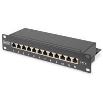 Digitus patch panelis 10" 12 prievadai, CAT6, S/FTP, 1U, juodas