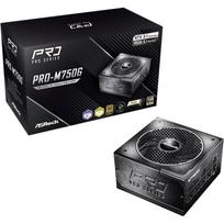 Asrock PRO-M750G, maitinimo blokas, 750W, 80 PLUS Gold, 150mm, 150mm, 86mm, 1 ventiliatorius, 4 SATA, 3 PCIe 6+2 pin