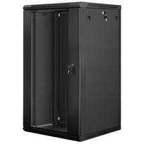 Lanberg Sieninis stovas WF01-6622-10B, 22U, 600x600mm, 60kg, IP20, juodas, stiklinės durys