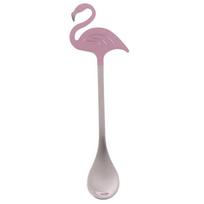Flamingo kavos arbatos maišymo šaukštas miltų sriubos pyragas želė desertas ledų kaušelis dovanų virtuvė sidabras