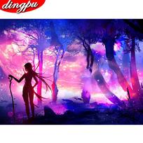 5D Diamond Painting Spring Scenery Full Round Drill Diamond Embroidery Landscape Home Decoration 20X30CM