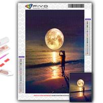 Diamond Painting Full Moon Diamond Mosaic Craft Diamond Embroidery Painting Full Round 20X30CM