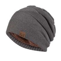 Naujos Unisex Slouchy žieminės kepurės Prideda Kailiu pamušalu Vyriškos ir Moteriškos Šiltos Beanie Cap Kasdieninės etiketės Dekoro Žieminės megztos kepurės One Size
