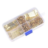 Pack of 100 Sawtooth Picture Hangers Bulk 100pcs Gold Sawtooth Hangers with 200pcs Screws for Picture Frame Painting
