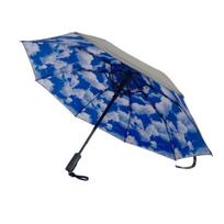 Folding Umbrella with Fan USB Rechargeable UV Sun Protection Tri-fold Umbrella Portable Waterproof