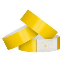 100Pcs Synthetic Paper Wristbands Disposable Waterproof Wrist Strap Event Bands Replacement Wristband Set Identification Bracelets for Amusement Park geltona