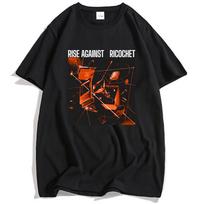 Ricochet Album Cover T-Shirt RISE AGAINST Rock Band Tshirts Casual Short Sleeve Male T Shirt Unisex Hip Hop Streetwear Men Tees XS