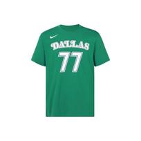 Nike Krepšinio Logotipo Apvalios Kaklo Trumpomis Rankovėmis Marškinėliai Su Luka Dončić Numeriu. 77 Vyriški viršutiniai drabužiai Konklavo žalia CT9911-315 M