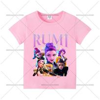 Kpop Demon Hunters Children's Clothing Cartoon Anime Short Sleeve T-shirt Cute Tops Shirts Harajuku Casual Boy Girl Tshirt Gift size 140cm