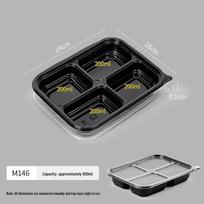 HANDUNYOU Disposable 4-Compartment Meal Prep Containers