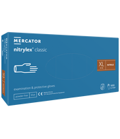 Vienkartinės pirštinės NITRYLEX Classic, nitrilinės, nepudruotos, mėlynos spalvos, XL, 100 vnt.