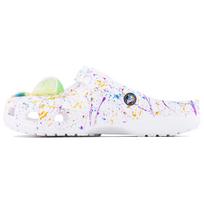 Crocs Classic clog Sea Salt Bubble SDS Ink Splash Graffiti Casual and Versatile Design Sense Fashion Hole Shoes Unisex White 38-39 balta