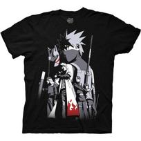 Ripple Junction Naruto Shippuden Men's Short Sleeve T-Shirt Kakashi Hatake Anbu Arc Hokage Cloak Anime Officially Licensed S juoda