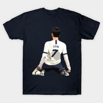 Men Black Print T-shirt Son Heung-Min No-Cut Transfer Paper Print Cotton Tshirt 4XL tamsiai mėlyna