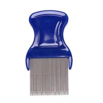Stainless Steel Combs For Head Lice Dectection Kids Pet Flea Cootie Comb mėlyna