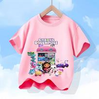 Gabby’s Dollhouse DJ Catnip Print T-Shirt for Boys Soft Breathable Kids Top 100