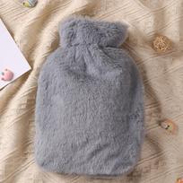 Hot Water Bag, Water-filled Hand Warmer, Abdominal Wrap, Detachable Warm Water Bag, Baby Warmer, Cute Plush, Portable Large-sized, Filled with Water pilka spalva