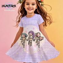 Girls Kpop Demon Hunters Dress Cotton Summer Kids Anime Cartoon Graphic Princess Beach Dress 100