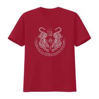 Sak Yant Thai Tattoo Twin Tiger Muay Magical Thailand Mens T Shirt vintage Washed Stylish Comfortable Unisex Slightly S