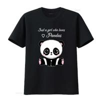 Cute Panda T Shirt Just A Girl Who Loves Pandas vintage Washed Stylish Casual Unisex Slightly graphic Top For Everyday Wear S juoda