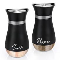 2Pcs Salt and Pepper Shaker Set Glass Spice Bottles with Stainless Steel Lid Refillable Seasoning Containers for Kitchen Dining BBQ juoda