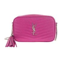 Saint Laurent Ysl Lou Silver Logo Tassel Pendant Chain Mini Camera Bag Women Bags Purple 6125791GF06-5554 Basic Set (Bag+Dust Bag)