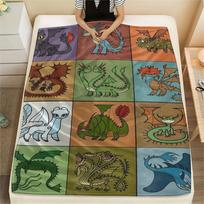How to Train Your Dragon Creature Collage Blanket, Warm Comfy Fabric, Household Ornament, Fan Gift.chl 75x90cm