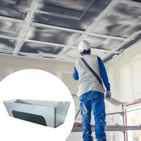 Stainless Steel Mud Pan Sheared Sides Bucket Tray Metal Fittings Drywall Durable Plastering Plasterers for Easy Knife Cleaning 12 inch