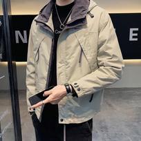 Men's Trendy Windbreaker: Spring/Summer 2026 Casual Hooded Jacket M (recommended for up to 120 lbs) šviesios chaki spalvos