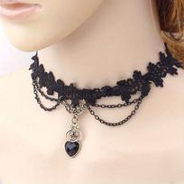 Vintage Heart Pendant Short Clavicle Chain Braided Choker Gothic Necklace Accessories For Women juoda