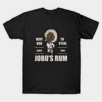 Men Black Print T-shirt Jobu'S Rum  It'S Very Bad To Steal  No-Cut Transfer Paper Print Cotton Tshirt M juoda