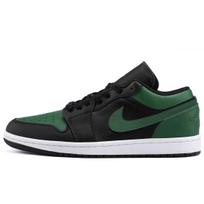 Jordan Air Jordan 1 Lightweight Low top Vintage Basketball Shoes Unisex Green Black 553558-132(Team975-) 36