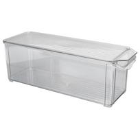 Large Capacity Clear Organizing Bin Plastic With Lid Storage Container Transparent Narrow and High Type Pantry Storage Bin