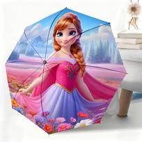 A Fully Automatic Umbrella Featuring Disney'S Frozen Princess Anna, Suitable for All Occasions As a Dual-Purpose Umbrella for (as the picture,Iron&8K)