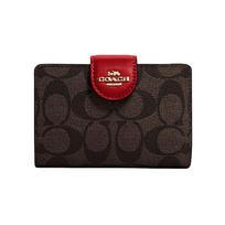 Coach Kampo Užtrauktuko Klasikinis Monogramos Padengtas Drobės Ir Odos Riešinė Sankabėlė Moteriška Sankabėlė Raudona Tamsiai Ruda C0082-IMRVQ Basic Set (Bag+Dust Bag) black