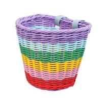 Hand-Woven Bicycle Basket Large Capacity Tiny Tricycle Simple Installation Toddler Bright Color Front Basket Bike