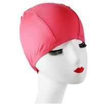 Bathing Hat High Elasticity Waterproof Nylon Summer Full Fit Swim Soft Comfortable Beach Swimming Hat rožinė raudona spalva